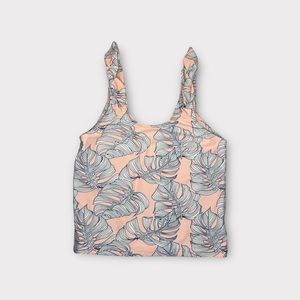 Shade Critters Monstera Leaves Pink Swim Tank Top